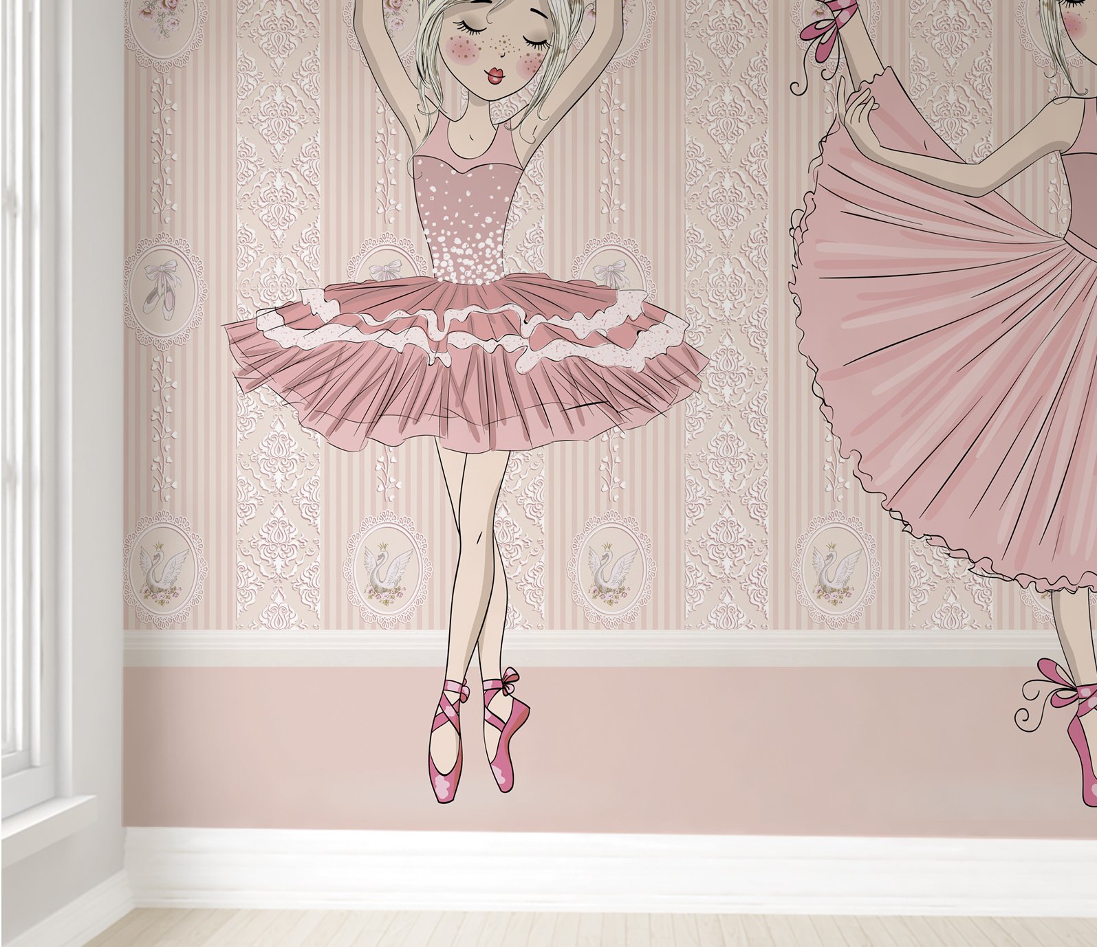 Papel de parede infantil bailarina para quarto de bebê menina M² PP27 - 2