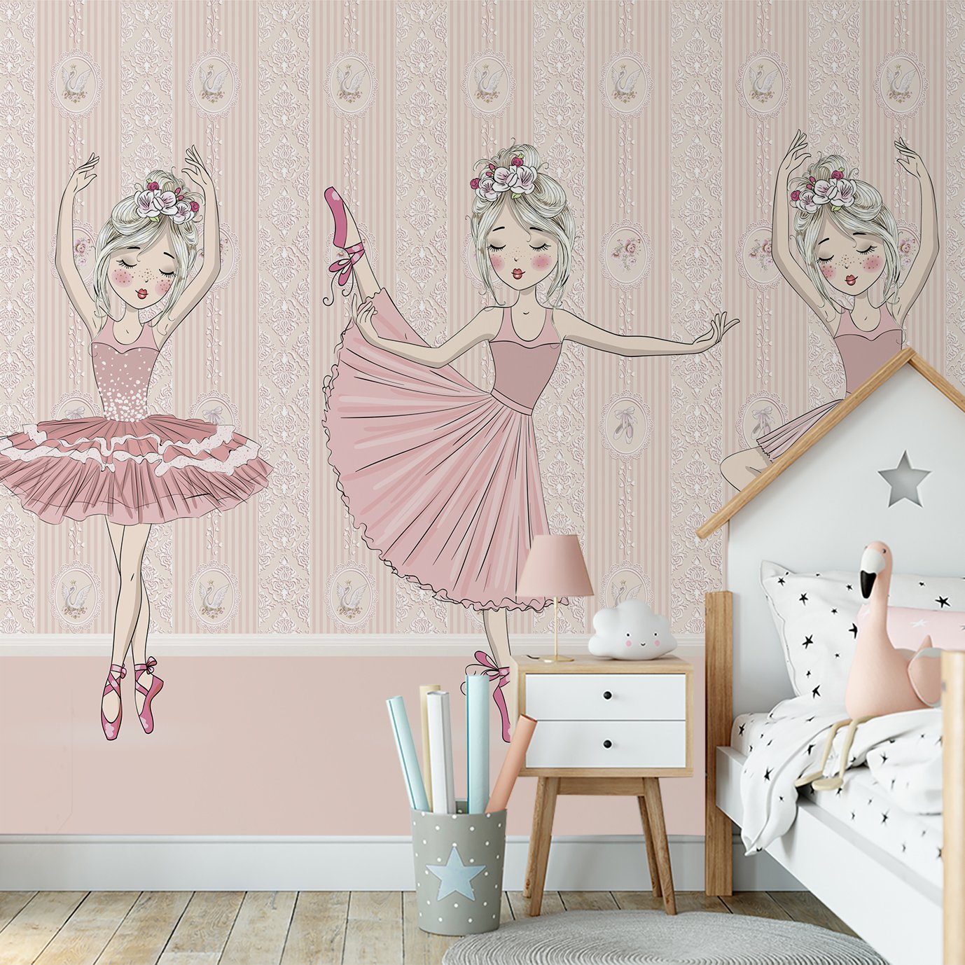 Papel de parede infantil bailarina para quarto de bebê menina M² PP27 - 5