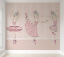 Ver imagem 1 de Papel de parede infantil bailarina para quarto de bebê menina M² PP27