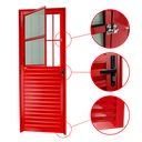 Ver imagem 2 de Porta de Sala Alumínio 80 Dir. L25 V.Boreal Vermelho Brimak