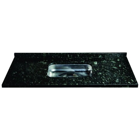 Pia de Cozinha 120x55cm em Granito com Acamento Reto Cuba Rasa em Inox Generali