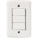 Ver imagem 1 de Conjunto 4x2 com 3 Interruptores Simples 10 a 250 V Tramontina Lux2 Branco Tramontina