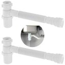 Ver imagem 1 de Sifão Sanfonado com Copo 49cm Branco | Astra | Kit C/ 2 Un