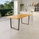 Ver imagem 5 de Mesa 200cm Retangular Base em Ferro e Madeira Maciça Livorno Espresso Móveis