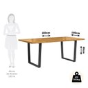 Ver imagem 4 de Mesa 200cm Retangular Base em Ferro e Madeira Maciça Livorno Espresso Móveis