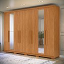 Ver imagem 1 de Guarda Roupa Casal 8 Portas 4 Gavetas Master New c/ Pés e Espelho Cinamomo