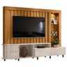 Estante Home Theater Le Mans com Aparador Estoril e Mesa de Centro Indianápolis Naturale Off White – - 1