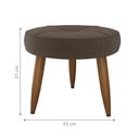 Ver imagem 3 de Puff Mônaco Assento Espuma Estrutura Madeira Veludo Marrom 43cm Matrix