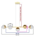 Ver imagem 5 de Pendente Lustre de Teto Jabuticaba Alumínio Dourado com 5 Globos Vidro Fosco Decoração Casa