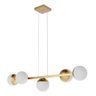 Pendente Lustre de Teto Jabuticaba Alumínio Dourado com 5 Globos Vidro Fosco Decoração Casa - 6