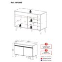 Ver imagem 2 de Balcão de Cozinha Gabinete Pia 120cm com 2 Portas Retrô Florença Multimóveis MP2445 Branco