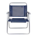 Ver imagem 4 de Cadeira de Praia Oversize 140kg Alumínio Reforçada Larga Mor Cor:azul Azul