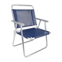 Ver imagem 1 de Cadeira de Praia Oversize 140kg Alumínio Reforçada Larga Mor Cor:azul Azul
