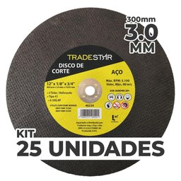 Kit C- 25 Disco de Corte Metal 12 300x3,0 Mm Furo 19,05 Mm - 2