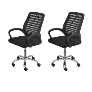 Kit 2 Cadeiras Escritório Diretor Office Tela Mesh Viena 3324