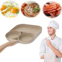 Ver imagem 3 de Frigideira Omeleteira 3 em 1 de Liga de Alumínio Antiaderente Bege Multiuso P/ Café da Manhã