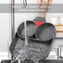 Ver imagem 4 de Frigideira Omeleteira 3 em 1 de Liga de Alumínio Antiaderente Bege Multiuso P/ Café da Manhã