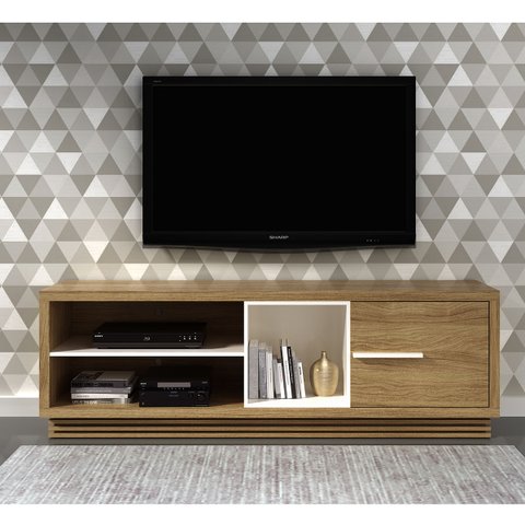 Rack Para TV 65 Polegadas 1,80m Com Tampo 25mm: Marrom Claro Natural