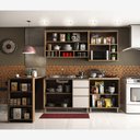 Ver imagem 2 de Armário de Cozinha Completa Modulada 7 Peças sem Tampo de 120 Mel Luciane Móveis