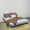 Ver imagem 1 de Cama Flutuante King com Led 220v 32cm X 194cm X 204cm