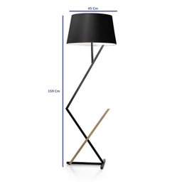 Luminária de Chão Roma Cúpula Cone e Pés de Ferro Luxo Preto/dourado/preto - 2