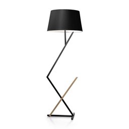 Luminária de Chão Roma Cúpula Cone e Pés de Ferro Luxo Preto/dourado/preto - 3