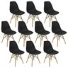 Kit 10 Cadeiras Charles Eames Eiffel Wood Design Preta - 1