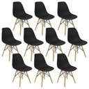 Ver imagem 1 de Kit 10 Cadeiras Charles Eames Eiffel Wood Design Preta