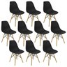 Kit 10 Cadeiras Charles Eames Eiffel Wood Design Preta - 1