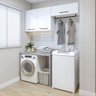 Lavanderia Modulada França 2 Armários Aéreos Kaiki Móveis Branco - 1
