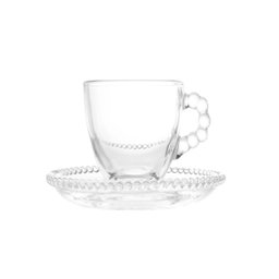 Jogo de 8 Xicaras Café Cristal com Pires Pearl 80ml - 2