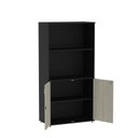 Ver imagem 3 de Armário Misto 02 Portas Pivotante AM1600MX-33 Preto/Nogueira Casablanca