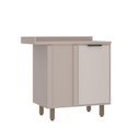 Ver imagem 1 de Balcão Canto Reto 95cm 1 Porta com Tampo Stylo Luciane Móveis Cinammon-beige