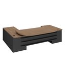 Ver imagem 3 de Escrivaninha Mesa Escritório Presidente Tamburato com e e Design em U 4 Gavetas 2 Portas 258,2cm Nogal E Preto