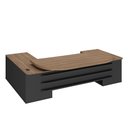 Ver imagem 3 de Escrivaninha Mesa Escritório Presidente Tamburato com e e Design em U 4 Gavetas 2 Portas 258,2cm Nogal e Preto Marrom Artany