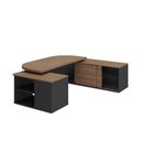 Ver imagem 3 de Escrivaninha Mesa Escritório Presidente Tamburato 2600cm com 4 Gavetas e 2 Portas e Design em U