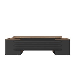 Mesa para Escritório Presidente Tamburato 2600cm com 4 Gavetas e 2 Portas e Design em U - 12