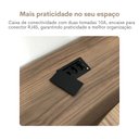 Ver imagem 6 de Escrivaninha Mesa Escritório Presidente Tamburato com e e Design em U 4 Gavetas 2 Portas 258,2cm Nogal e Preto Marrom Artany
