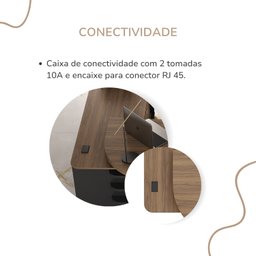 Mesa para Escritório Presidente Tamburato 2600cm com 4 Gavetas e 2 Portas e Design em U - 7
