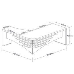 Mesa Diretor para Escritório em L em Tamburato 5 Cm Ld - 4