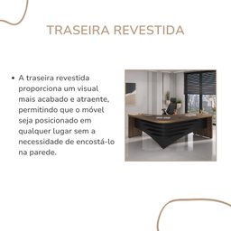 Mesa Diretor para Escritório em L em Tamburato 5 Cm Ld - 12