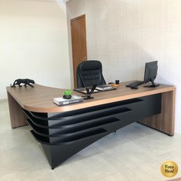 Mesa Diretor para Escritório em L em Tamburato 5 Cm Ld - 7