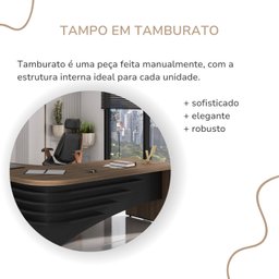 Mesa Diretor para Escritório em L em Tamburato 5 Cm Ld - 8