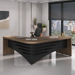 Mesa Diretor para Escritório em L em Tamburato 5 Cm Ld - 2