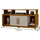 Ver imagem 3 de Rack para TV até 55 Polegadas com Rodízios e 2 Portas Star 135x70cm