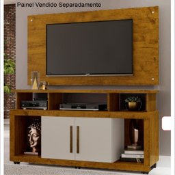 Rack para TV até 55 Polegadas com Rodízios e 2 Portas Star 135x70cm - 2