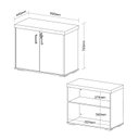 Ver imagem 5 de Armário Executivo para Escritório Baixo 2 Portas com Chave Tamburato