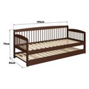 Ver imagem 3 de Sofá-cama com Cama Auxiliar de Madeira Maciça para Colchão 78x188cm Multimóveis Cr35275