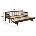 Ver imagem 7 de Sofá-cama com Cama Auxiliar de Madeira Maciça para Colchão 78x188cm Multimóveis Cr35275