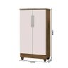 Armário Smart Organizador Multiuso 2 Portas E 3 Prateleiras:Jequitiba/Off White - 3